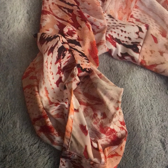 Calvin Klein coral and red snake skin print blouse - Picture 5 of 7